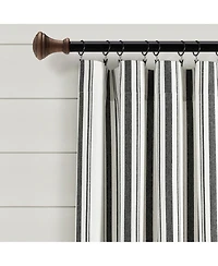 Lush Decor Farmhouse Stripe Yarn Dyed Eco-Friendly Recycled Cotton Window Curtain Panels
