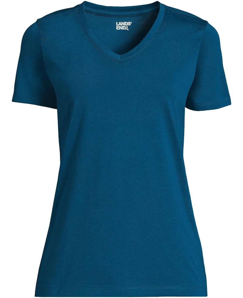 Lands' End Plus Relaxed Supima Cotton V-Neck T-Shirt
