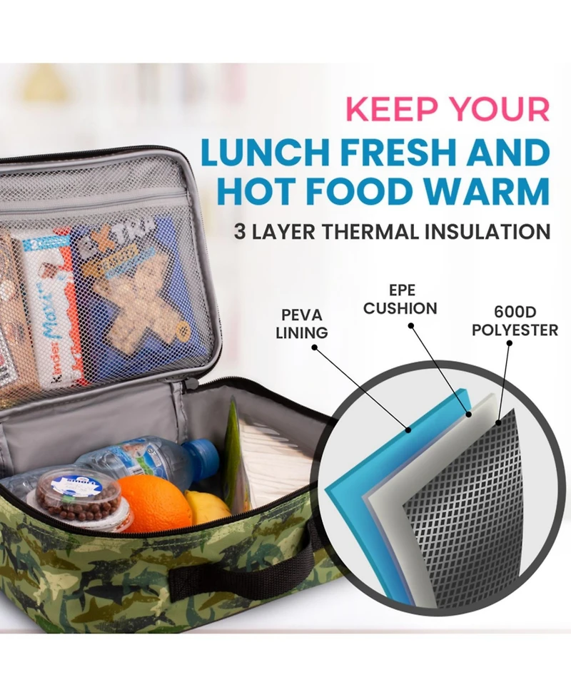 Insulated Lunch Bag With Spacious Compartment & Built-In Handle