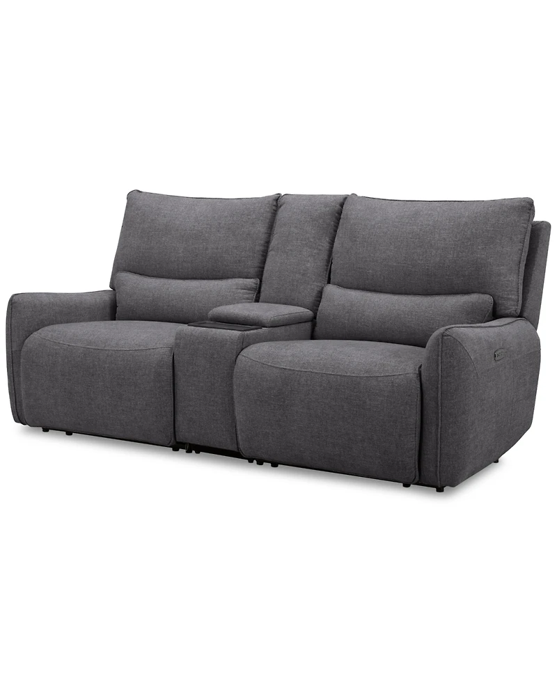 Olper 3-Pc. Fabric Zero Wall Sofa with 2 Power Recliners and 1 Console, Created for Macy's