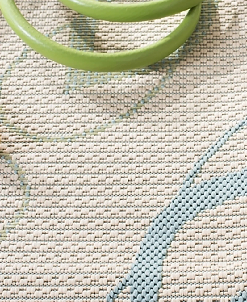 Safavieh Courtyard CY7420 Beige and Aqua 8' x 11' Sisal Weave Outdoor Area Rug