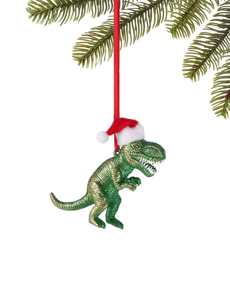Holiday Lane All About You Dinosaur With Santa Hat Ornament, Exclusively at Macy's