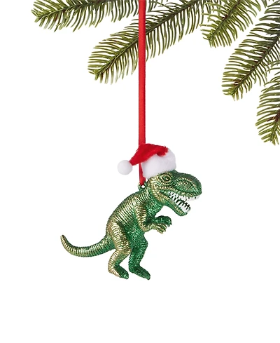 Holiday Lane All About You Dinosaur With Santa Hat Ornament, Exclusively at Macy's