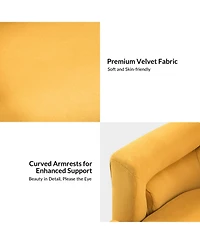 Hulala Home Kanstantin Modern Swivel Barrel Chair with Metal Base