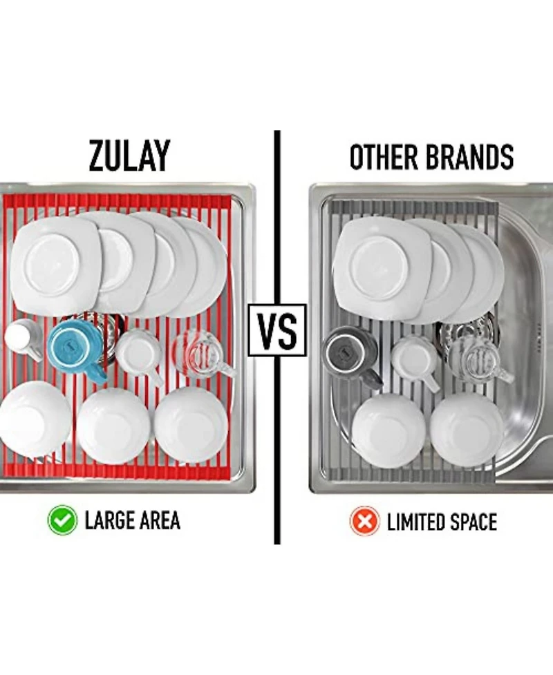 Multipurpose Heavy Duty Silicone Roll Up Sink Drying Rack Large