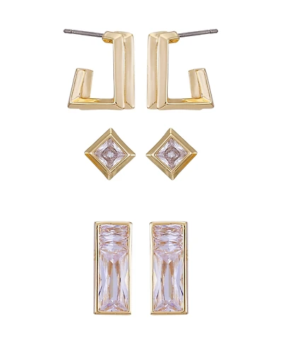 Vince Camuto Gold-Tone 3-Piece Stud Button Earrings
