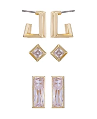 Vince Camuto Gold-Tone 3-Piece Stud Button Earrings