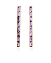 Vince Camuto Gold-Tone Glass Stone Baguette Stick Drop Earrings