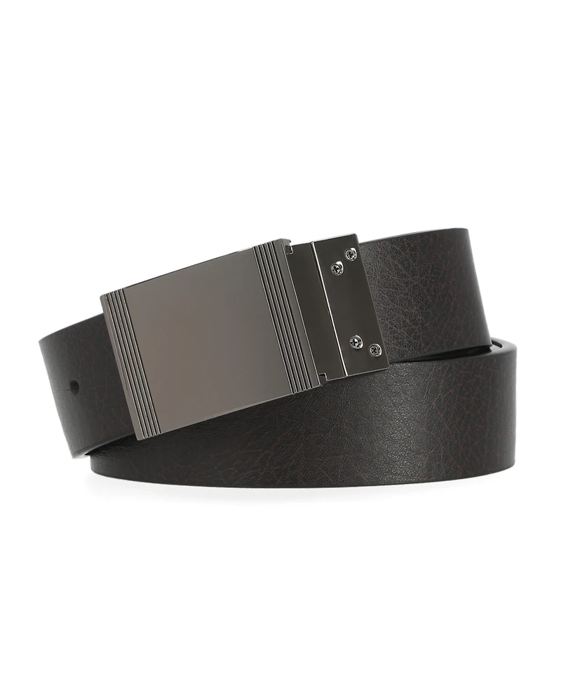 Steve Madden 35mm Cut Edge Plaque Buckle Belt