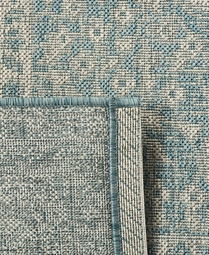 Safavieh Courtyard CY8751 Light Gray and Aqua 8' x 11' Sisal Weave Outdoor Area Rug