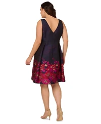 Adrianna Papell Plus Size Jacquard Fit & Flare Dress