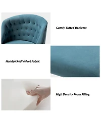 Hulala Home Modern Cute Velvet Desk Chair with Gold Base for Living Room,Bedroom