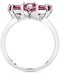 Pink Topaz (4-1/4 ct. t.w.) & Diamond Accent Flower Ring in Sterling Silver