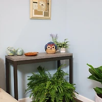 Indoor Home Office Decorative Smooth Glazed Ceramic Owl Tabletop Water Fountain Feature - 7"