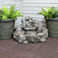 18"H Electric Resin Rocky Ravine Waterfall Outdoor Water Fountain