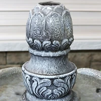 Sunnydaze Decor 50-Inch 2-Tier French Garden Outdoor Water Fountain - Glass Fiber Reinforced Concrete Construction - Dusty Gray