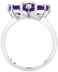 Amethyst (3-1/4 ct. t.w.) & Diamond Accent Flower Ring in Sterling Silver