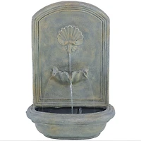 Seaside 27-Inch Outdoor Wall Fountain - Outdoor Water Fountain for Garden, Patio and Balcony