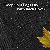 Sunnydaze Decor 8 ft Powder-Coated Steel Firewood Log Rack and Black Cover