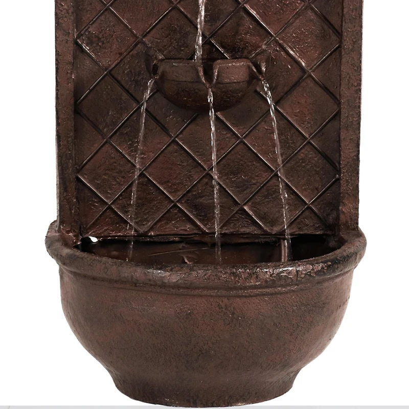 Messina 26-Inch Polystone Outdoor Wall Water Fountain - Electric Submersible Pump