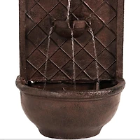 Messina 26-Inch Polystone Outdoor Wall Water Fountain - Electric Submersible Pump