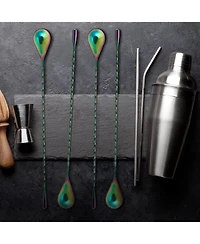 Premium 12 Inch Spiral Stainless Steel Cocktail Spoon