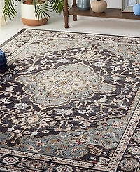 Safavieh Lyndhurst LNH338 Anthracite and Teal 8' x 10' Area Rug