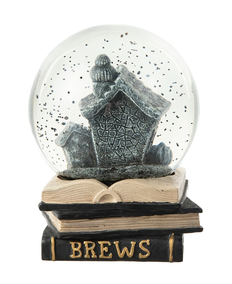 Glitzhome 100MM Halloween Polyresin Haunted House Water Globe