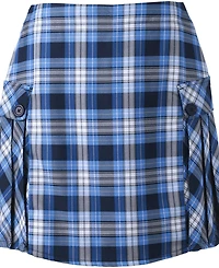 Lands' End Women's School Uniform Side Pleat Plaid Skort Above the Knee