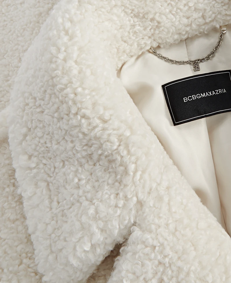 Bcbgmaxazria Women's Notched-Collar Teddy Coat