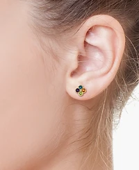 Effy Multi-Gemstone (2-1/4 ct. t.w.) & Diamond Accent Flower Stud Earrings in 14k Gold