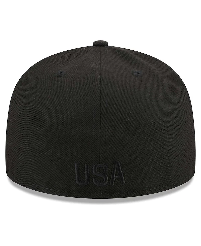 New Era Men's Black Usmnt Text 59fifty Fitted Hat