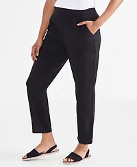 Style & Co Women's Mid-Rise Pull On Straight-Leg Ankle Pants, Created for Macy's