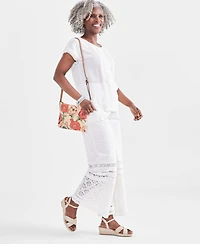 Style & Co Women's Cotton Crochet Wide-Leg Pull-On Pants, Created for Macy's