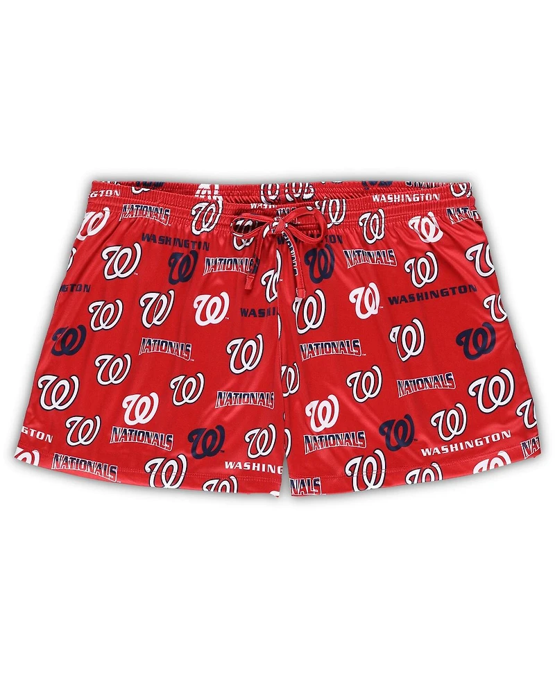 Concepts Sport Women's White/Red Washington Nationals Plus Size Tank Top Shorts Sleep Set