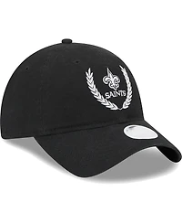 New Era Women's Black New Orleans Saints Leaves 9Twenty Adjustable Hat