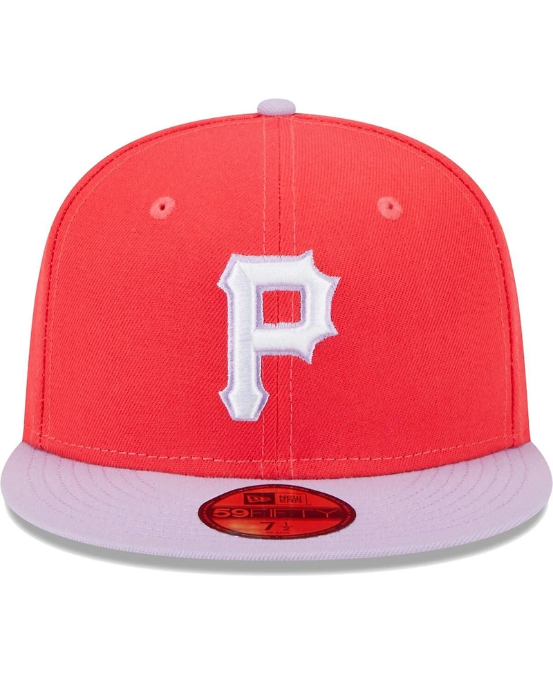 New Era Men's Red/Lavender Pittsburgh Pirates Spring Color Two-Tone 59Fifty Fitted Hat