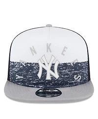 New Era Men's White/Gray New York Yankees Team Foam Front A-Frame Trucker 9Fifty Snapback Hat