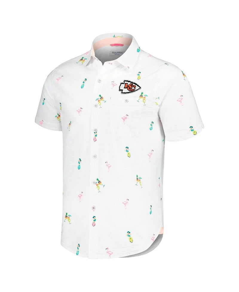 Tommy Bahama Men's White Kansas City Chiefs Nova Wave Flocktail Button-Up Shirt