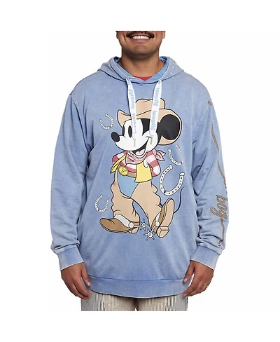 Loungefly Unisex Blue Mickey Mouse Western Pullover Hoodie