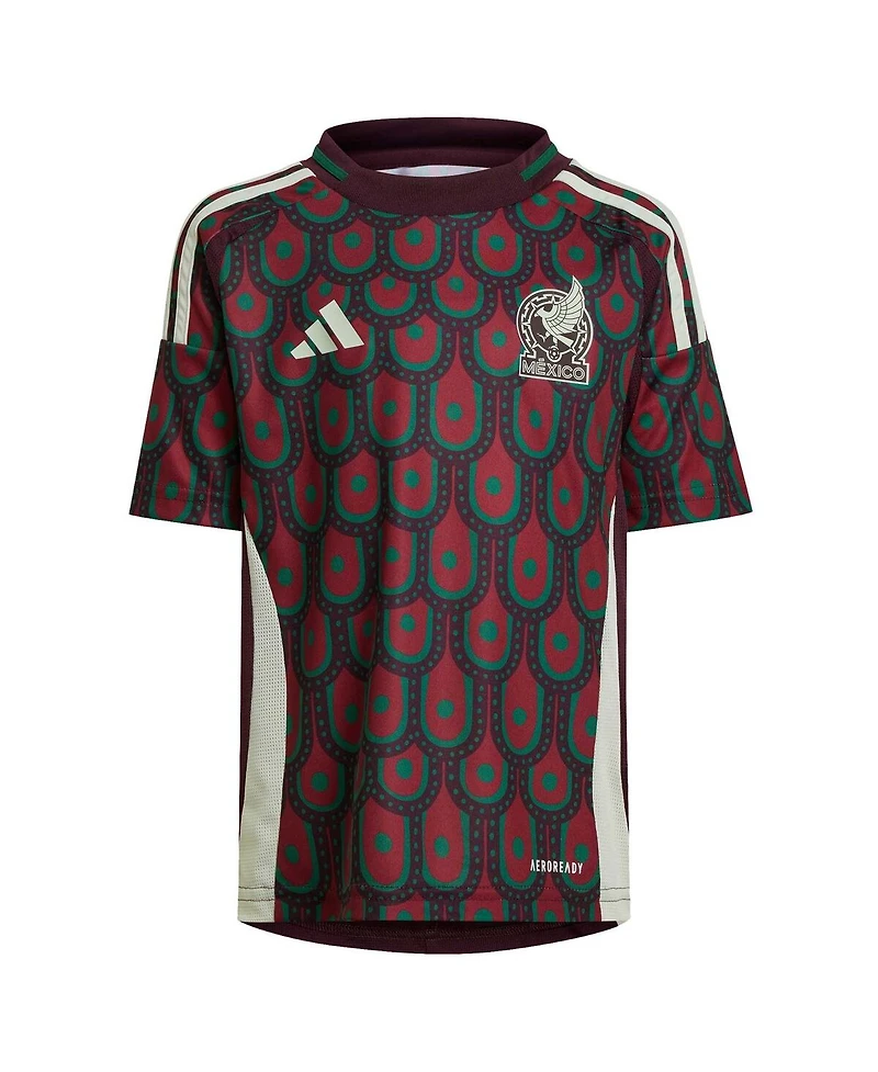 Toddler adidas Burgundy Mexico National Team 2024 Home Mini Kit