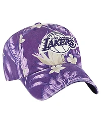 47 Brand Men's Purple Los Angeles Lakers Tropicalia Floral Clean Up Adjustable Hat