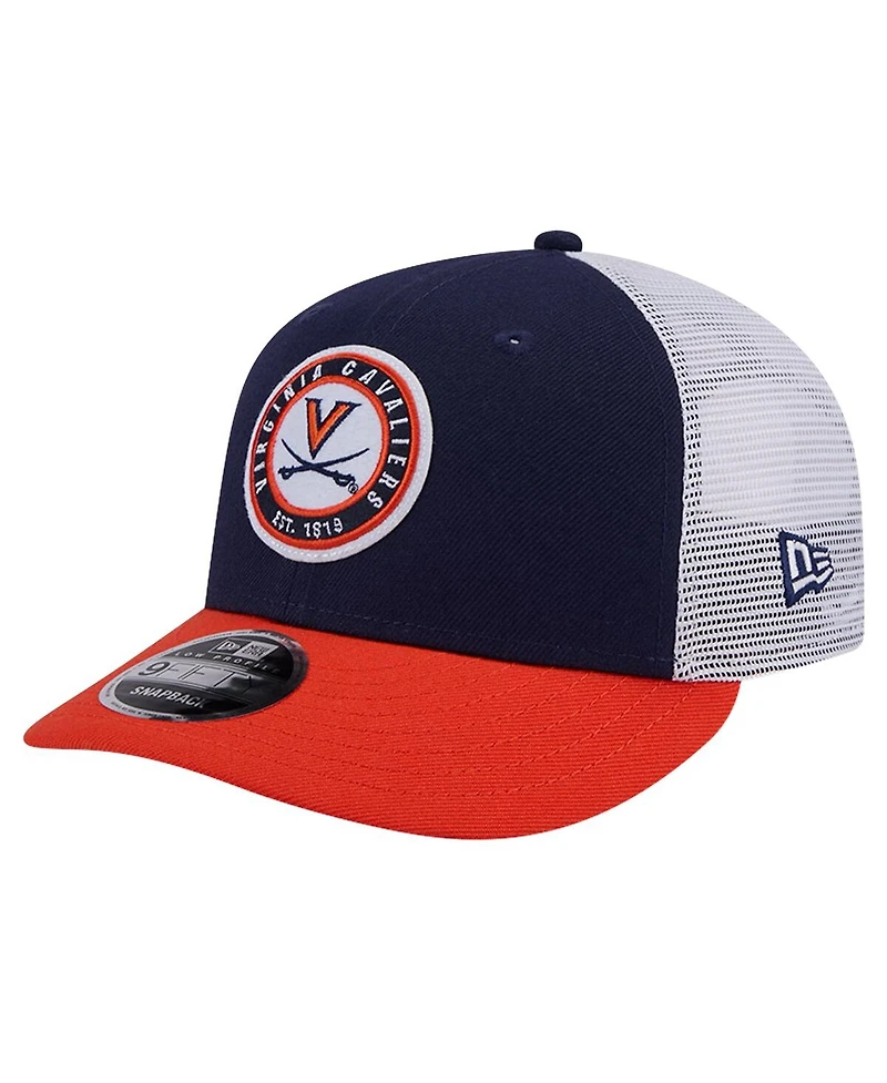 New Era Men's Navy Virginia Cavaliers Throwback Circle Patch 9Fifty Trucker Snapback Hat