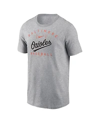 Nike Men's Heather Gray Baltimore Orioles Home Team Athletic Arch T-Shirt