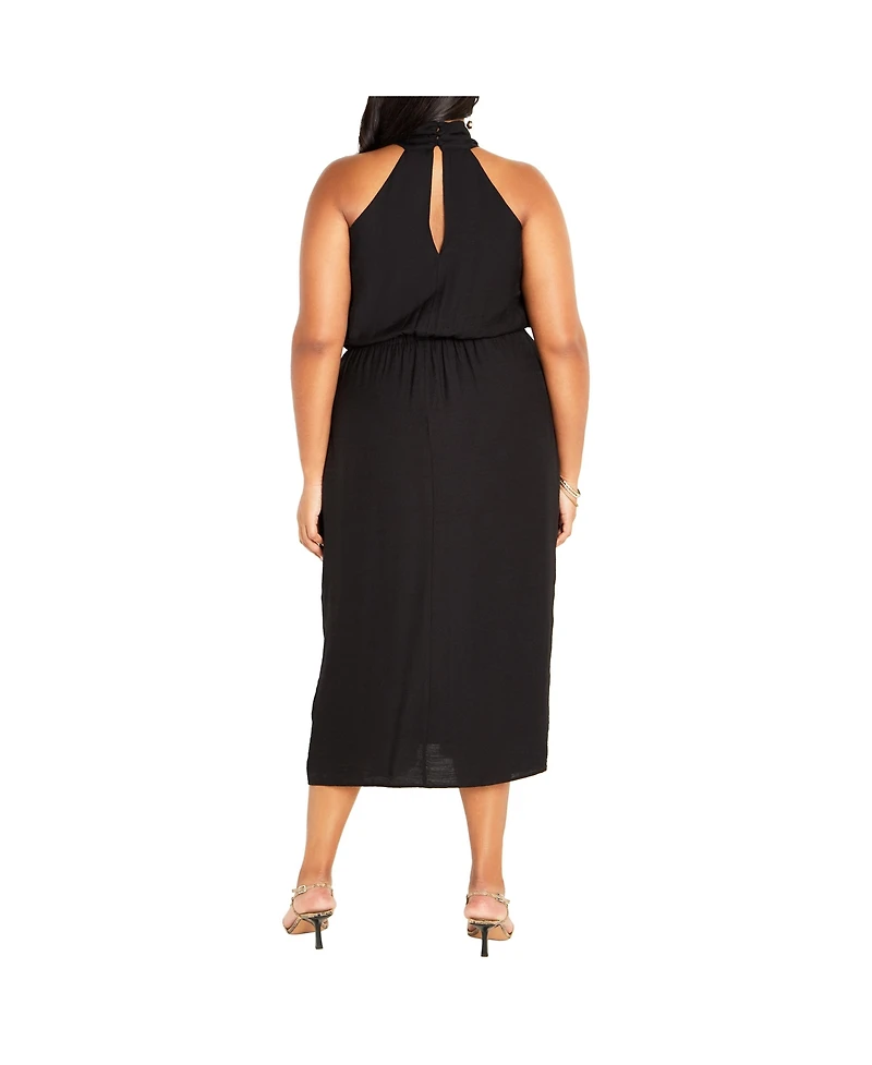 City Chic Women's Briella Halter Twist Front Maxi Dress
