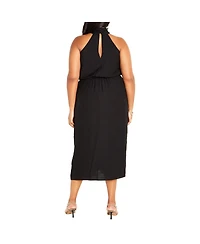 City Chic Women's Briella Halter Twist Front Maxi Dress