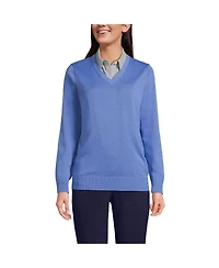 Lands' End Men's Unisex Cotton Modal Vneck Pullover Sweater