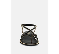 Pheobe Strappy Pink Flat Sandals