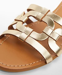 Mango Women's Leather Straps Sandals