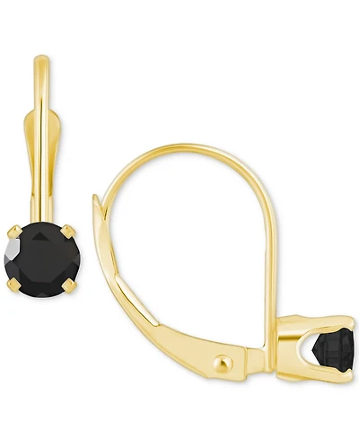 Amethyst Solitaire Leverback Earrings (1/2 ct. t.w.) 14k Gold (Also Additional Gemstones)